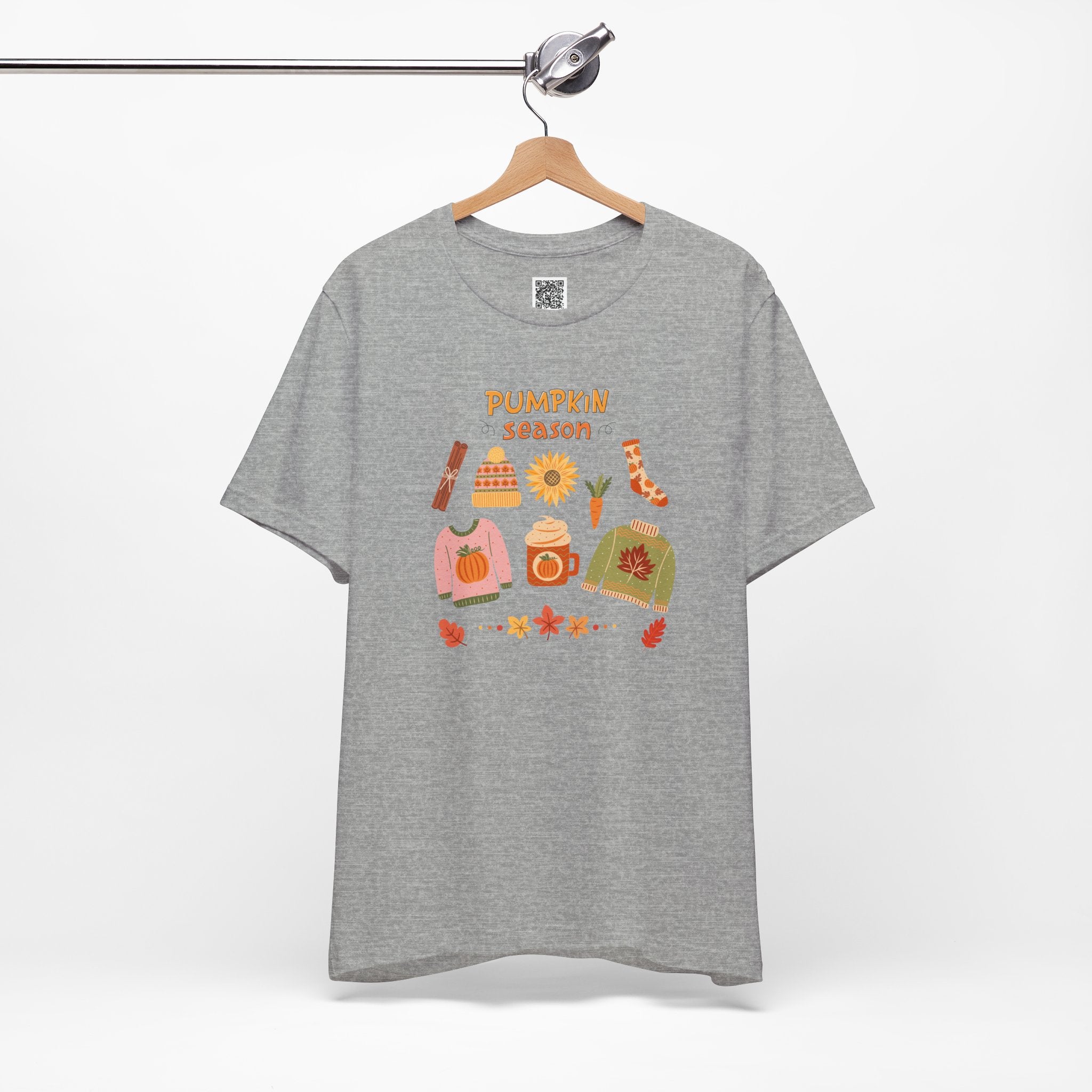 Pumpkin Season T-Shirt – Cozy Fall Graphic Tee with Autumn Sweaters, Latte, and Harvest Icons