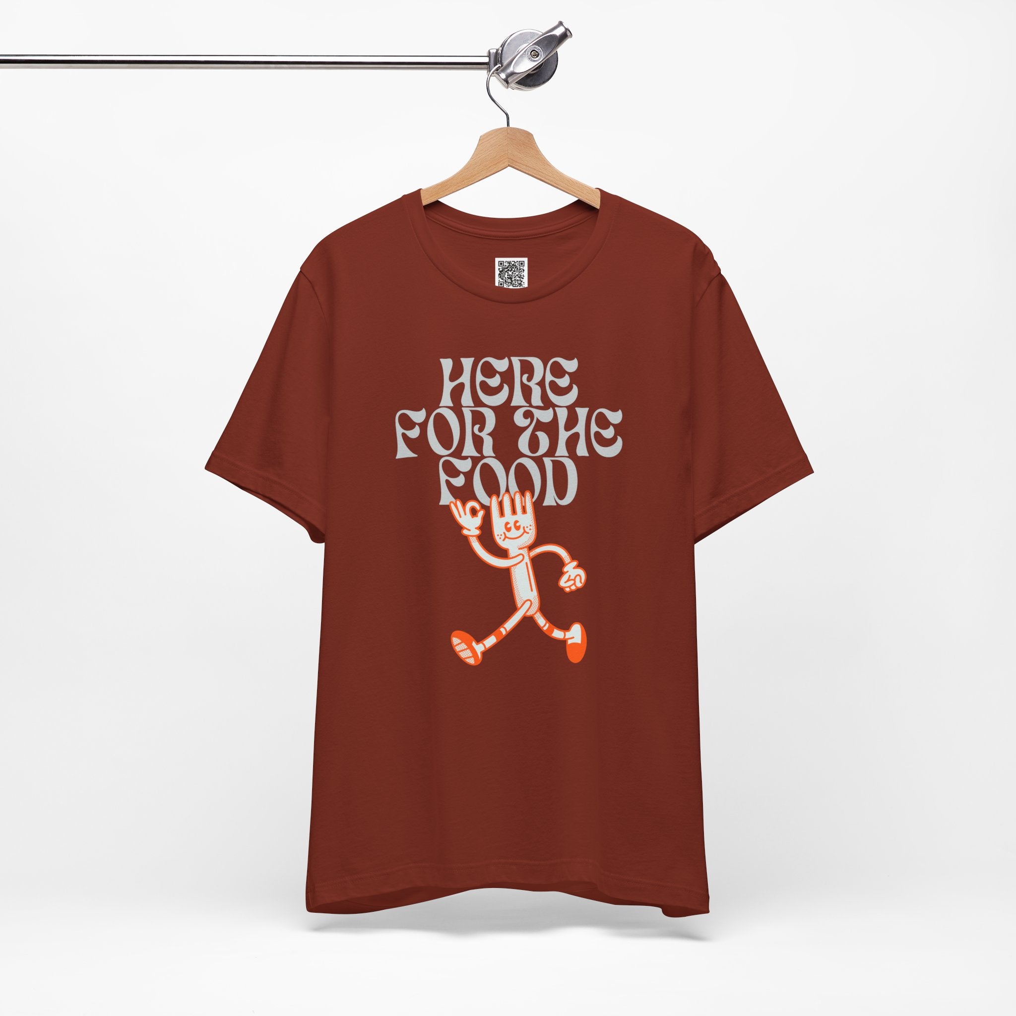 Here for the Food T-Shirt – Retro Funny Fork Character Thanksgiving Tee