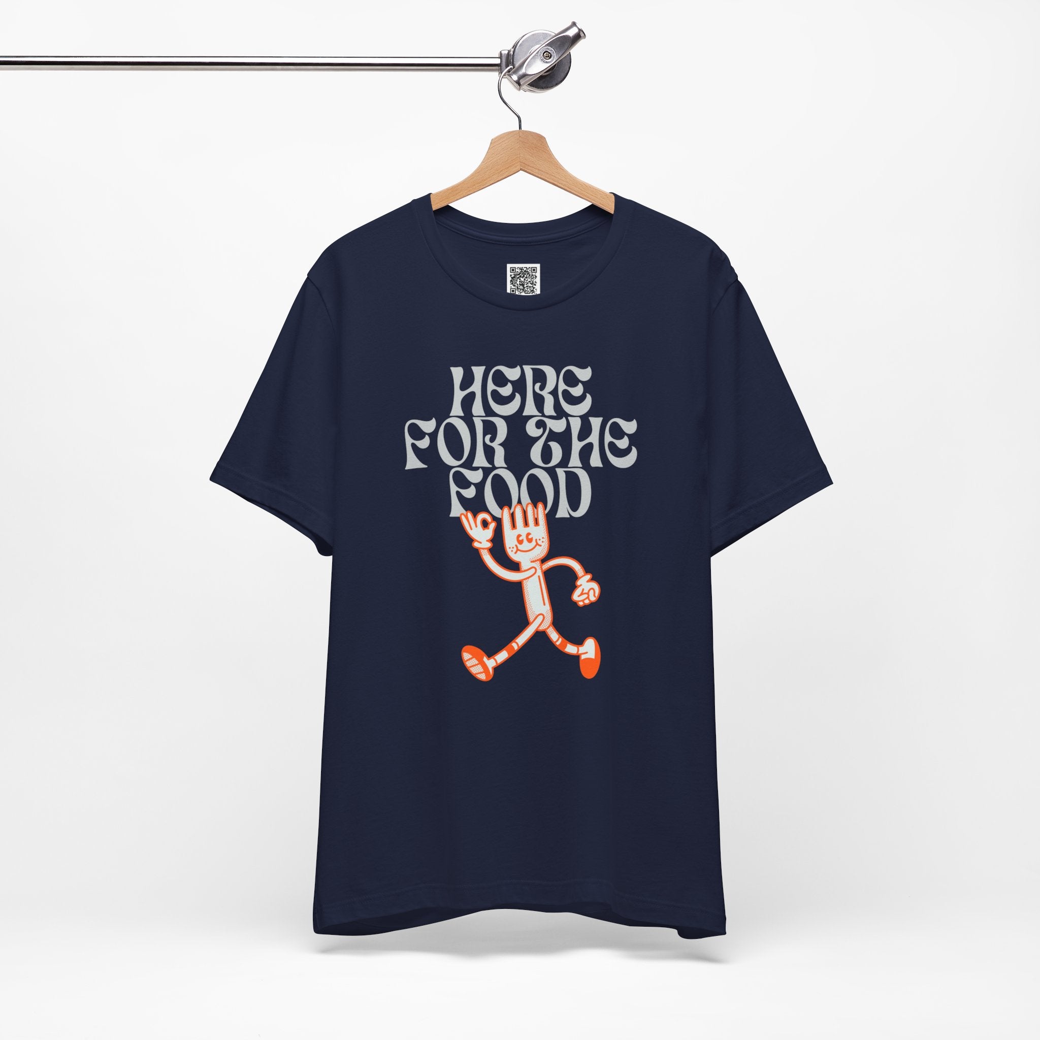 Here for the Food T-Shirt – Retro Funny Fork Character Thanksgiving Tee