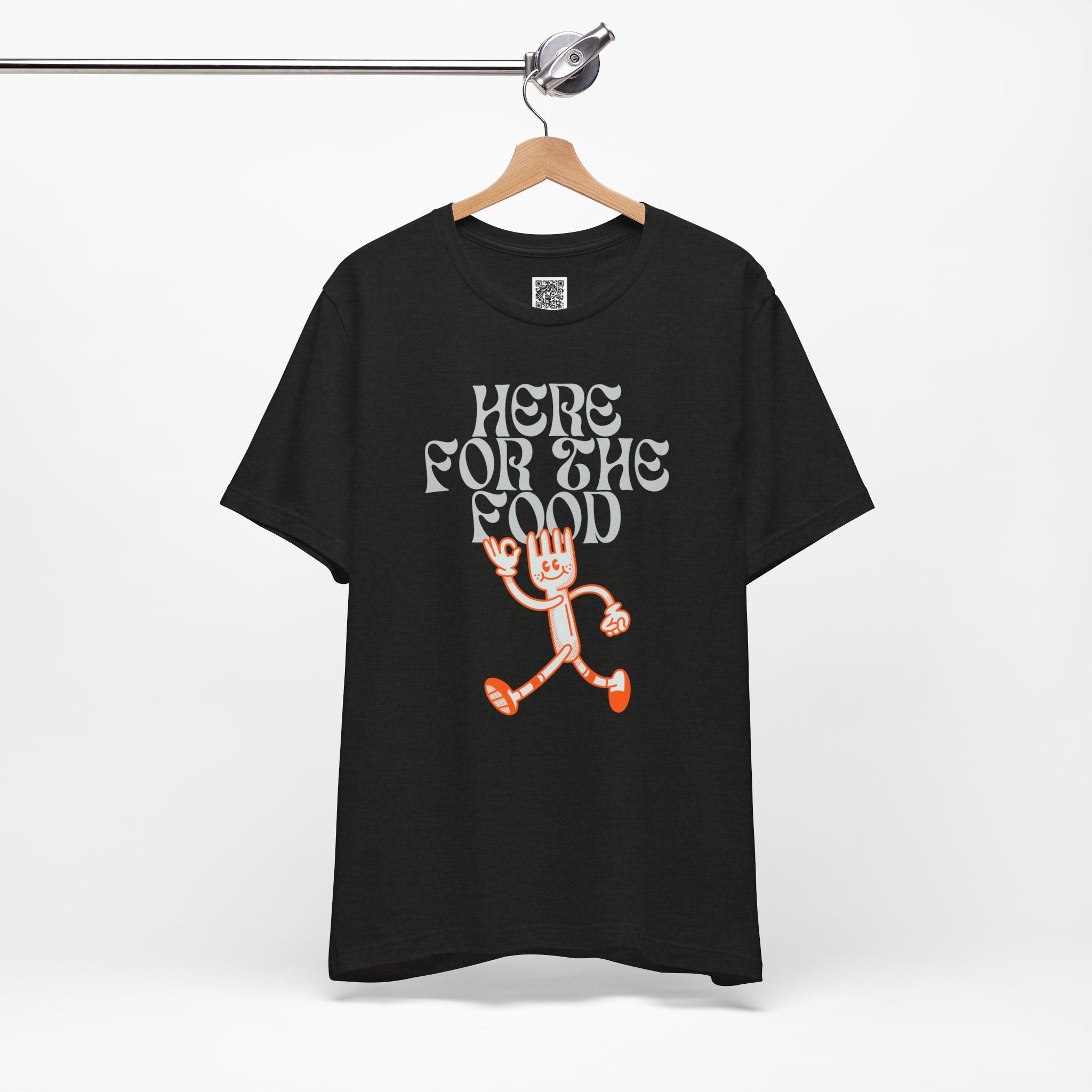 Here for the Food T-Shirt – Retro Funny Fork Character Thanksgiving Tee