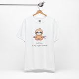 Zen Sloth Coffee T-Shirt – Meditating Sloth Tee for Relaxed Mornings & Mindful Vibes