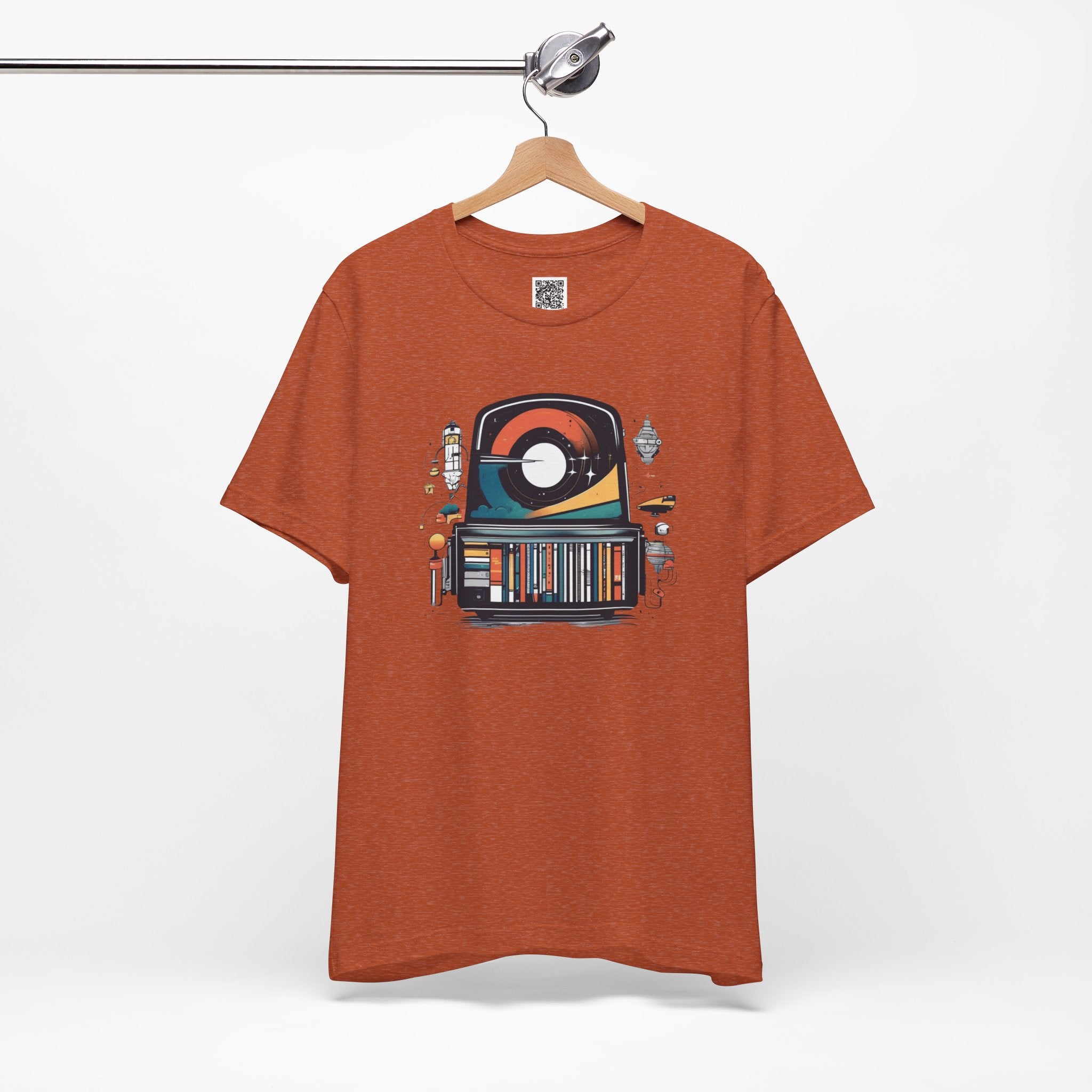 Cosmic Library Toaster – Retro Sci-Fi Book Lover’s Graphic Tee