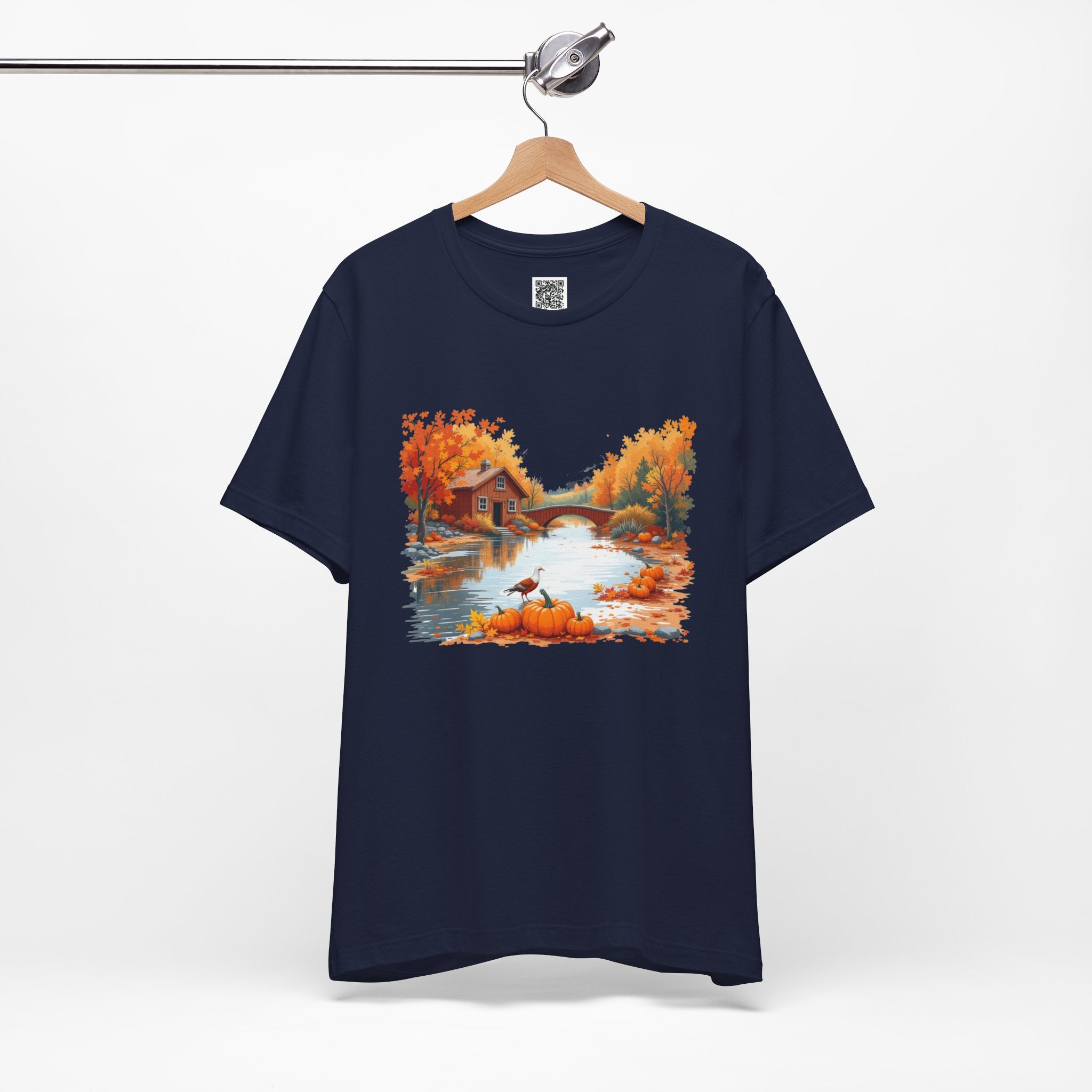 Autumn by the River – Rustic Fall Pumpkin Scene