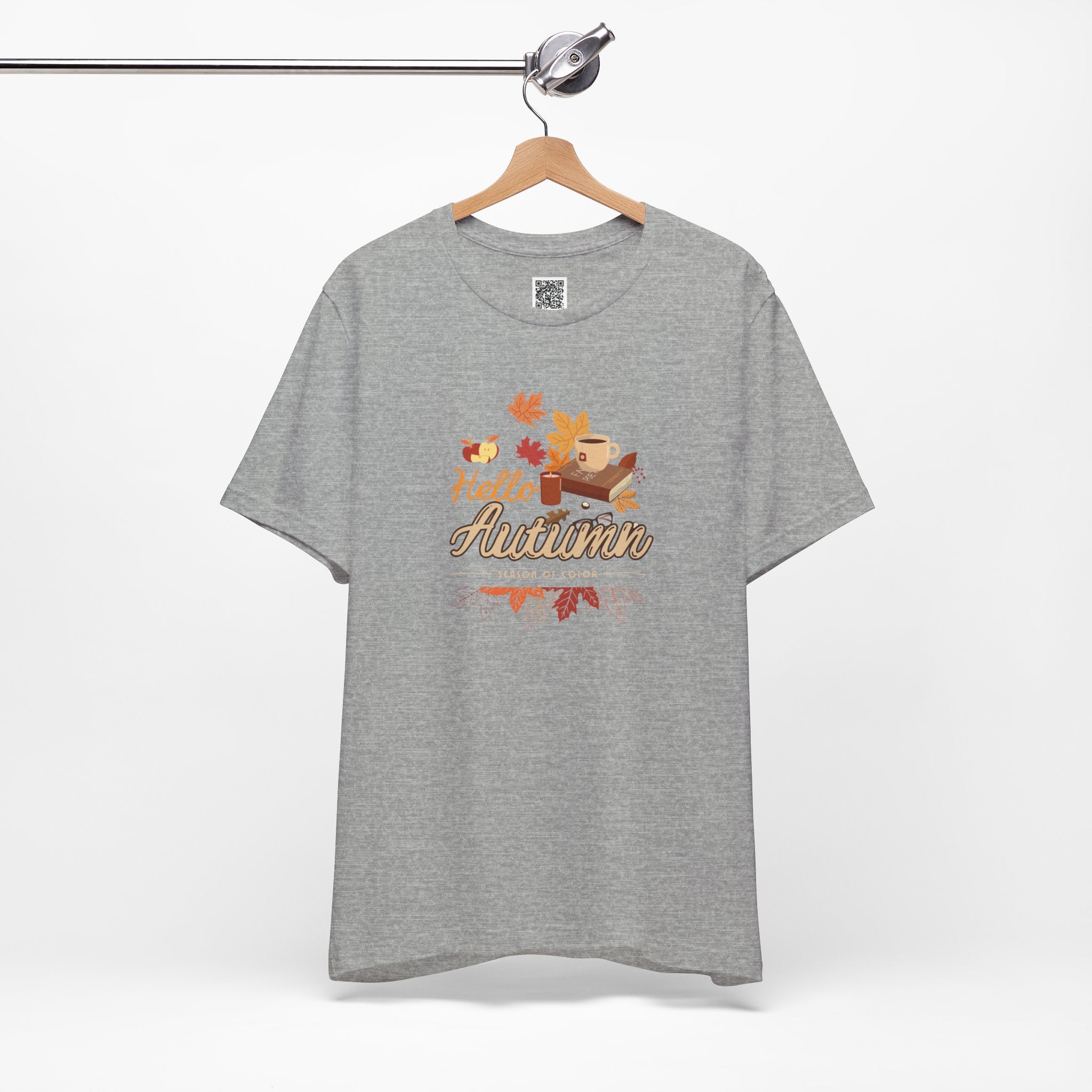Hello Autumn T-Shirt – Cozy Fall Shirt with Books, Coffee & Leaves for Autumn Lovers