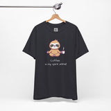 Zen Sloth Coffee T-Shirt – Meditating Sloth Tee for Relaxed Mornings & Mindful Vibes