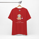 Zen Sloth Coffee T-Shirt – Meditating Sloth Tee for Relaxed Mornings & Mindful Vibes