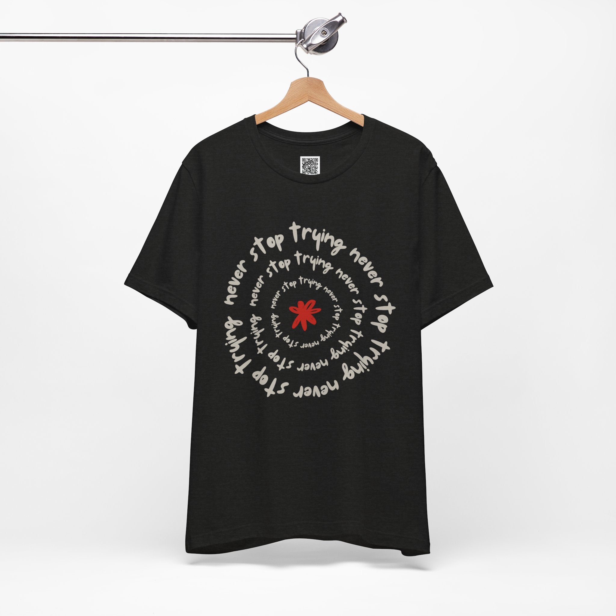 Never Stop Trying – Spiral Motivational Flower Design