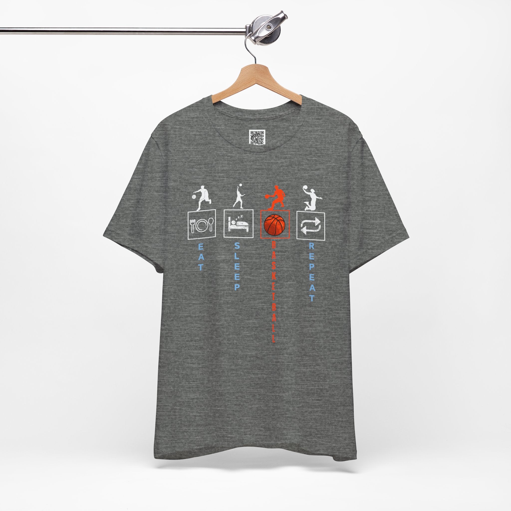Eat Sleep Basketball Repeat T-Shirt – Hooper Lifestyle Tee for Players, Coaches & Fans
