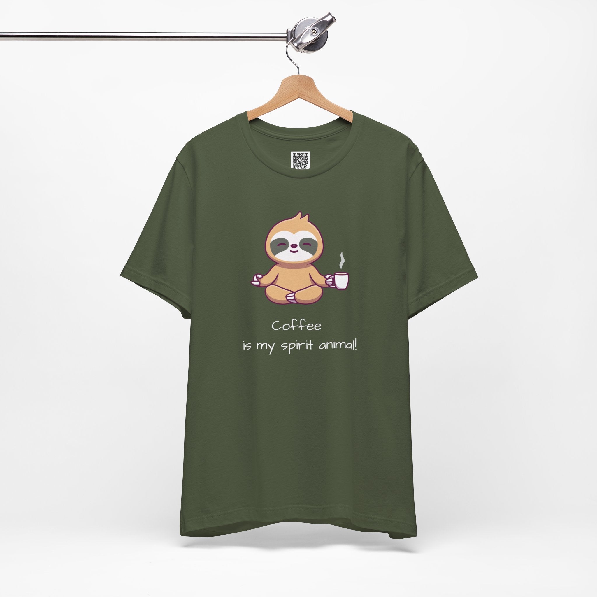 Zen Sloth Coffee T-Shirt – Meditating Sloth Tee for Relaxed Mornings & Mindful Vibes