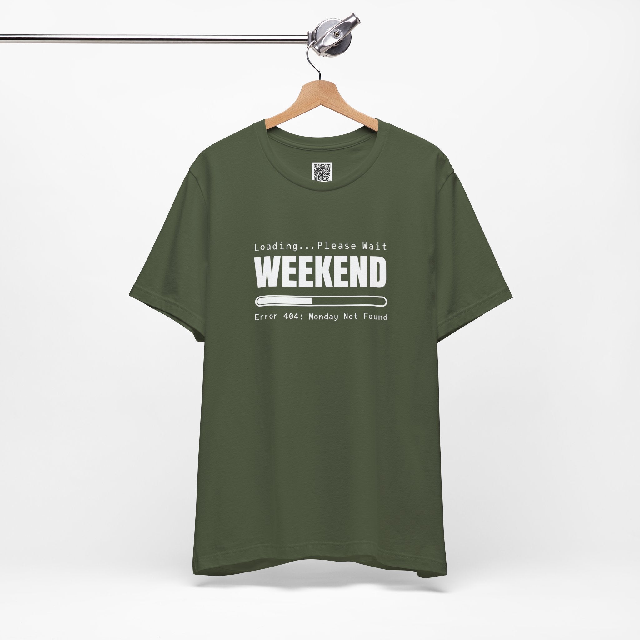 Weekend Loading – Error 404: Monday Not Found | Funny Tech-Inspired Design