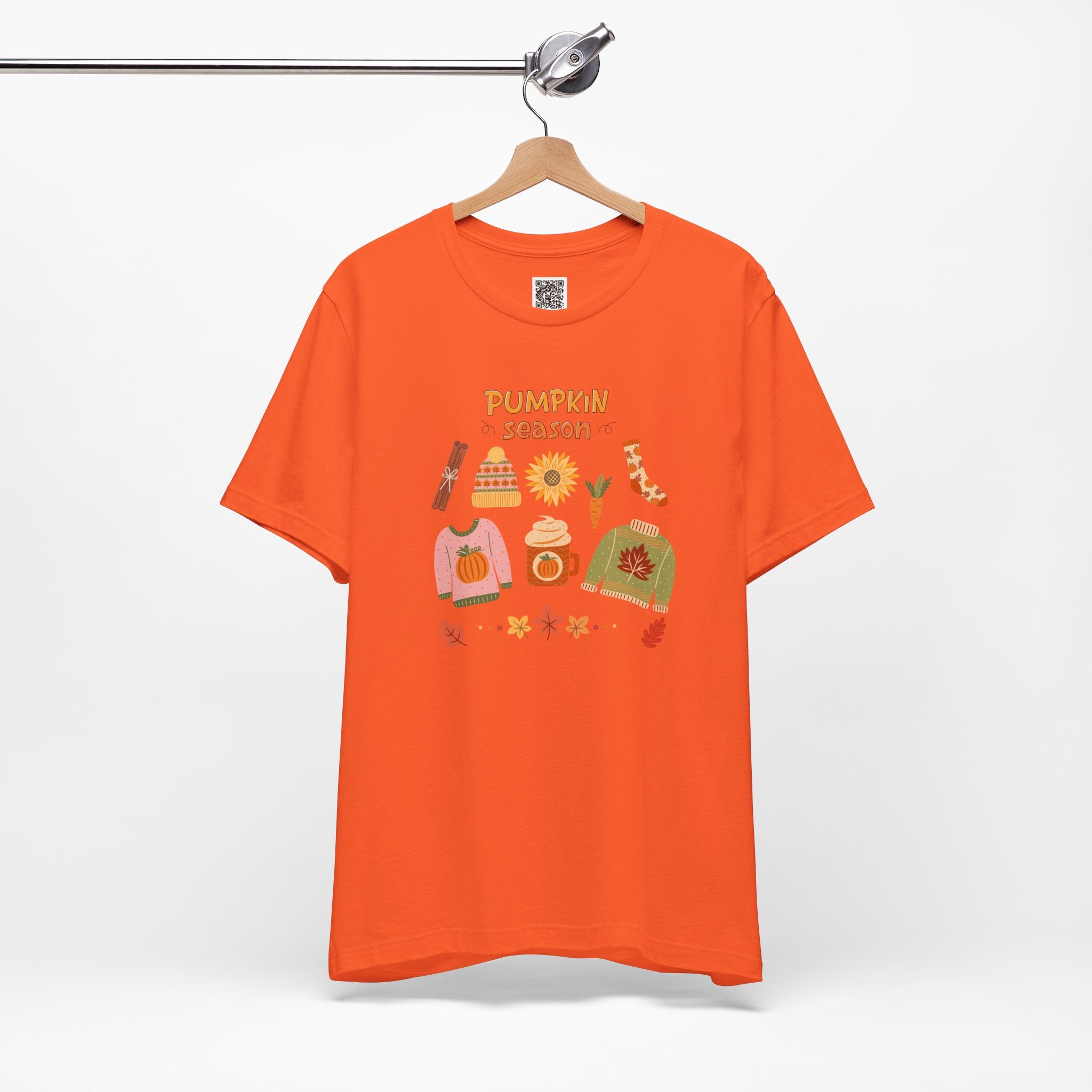 Pumpkin Season T-Shirt – Cozy Fall Graphic Tee with Autumn Sweaters, Latte, and Harvest Icons