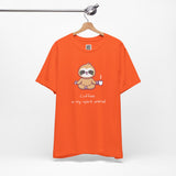 Zen Sloth Coffee T-Shirt – Meditating Sloth Tee for Relaxed Mornings & Mindful Vibes