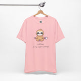 Zen Sloth Coffee T-Shirt – Meditating Sloth Tee for Relaxed Mornings & Mindful Vibes