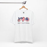 Peace, Love & Freedom – USA Patriotic Sunflower Design