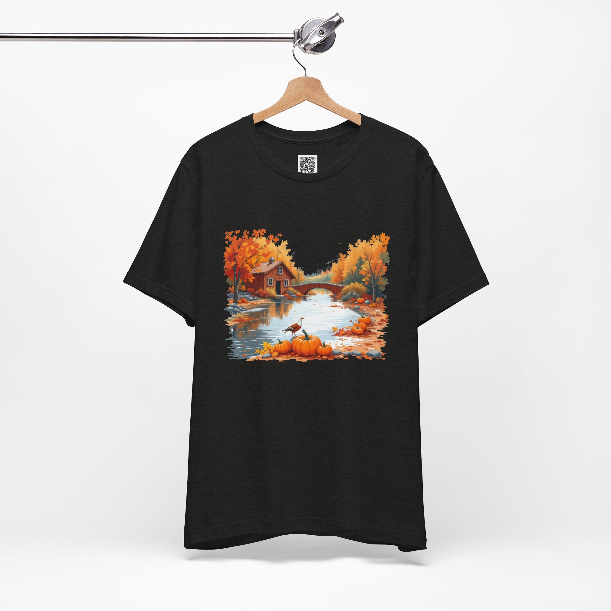 Autumn by the River – Rustic Fall Pumpkin Scene