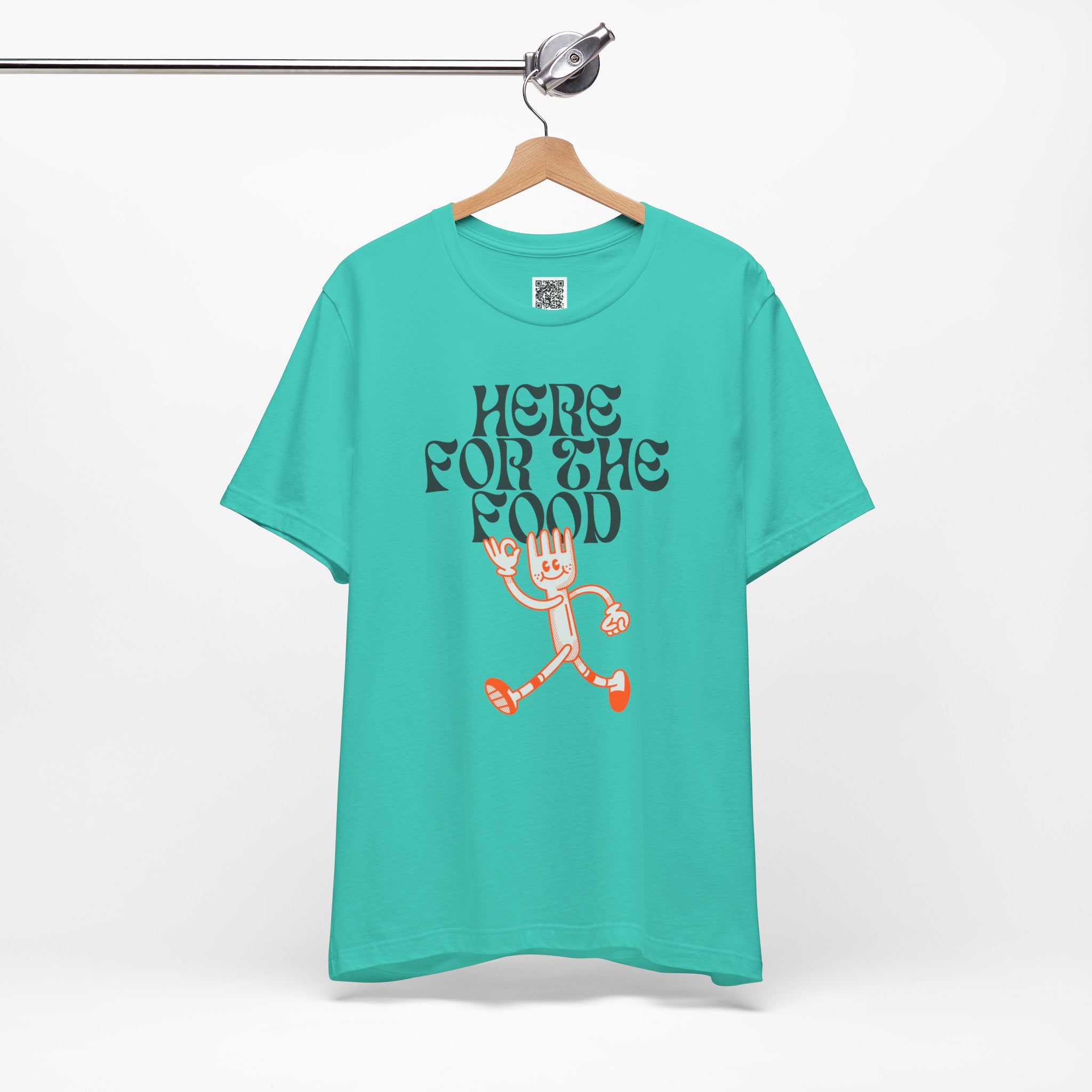 Here for the Food T-Shirt – Retro Funny Fork Character Thanksgiving Tee