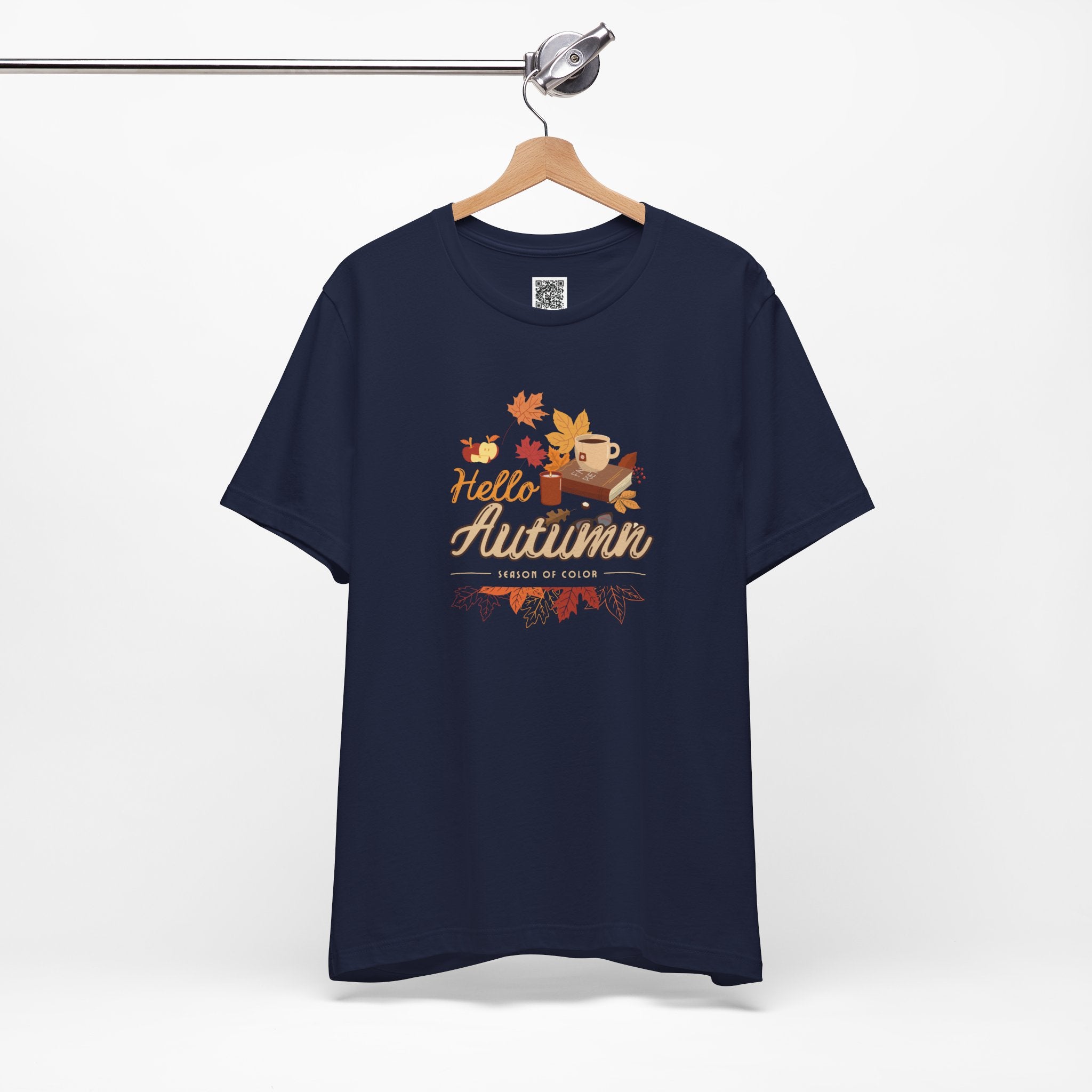Hello Autumn T-Shirt – Cozy Fall Shirt with Books, Coffee & Leaves for Autumn Lovers