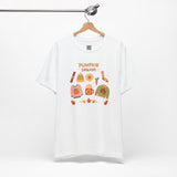 Pumpkin Season T-Shirt – Cozy Fall Graphic Tee with Autumn Sweaters, Latte, and Harvest Icons