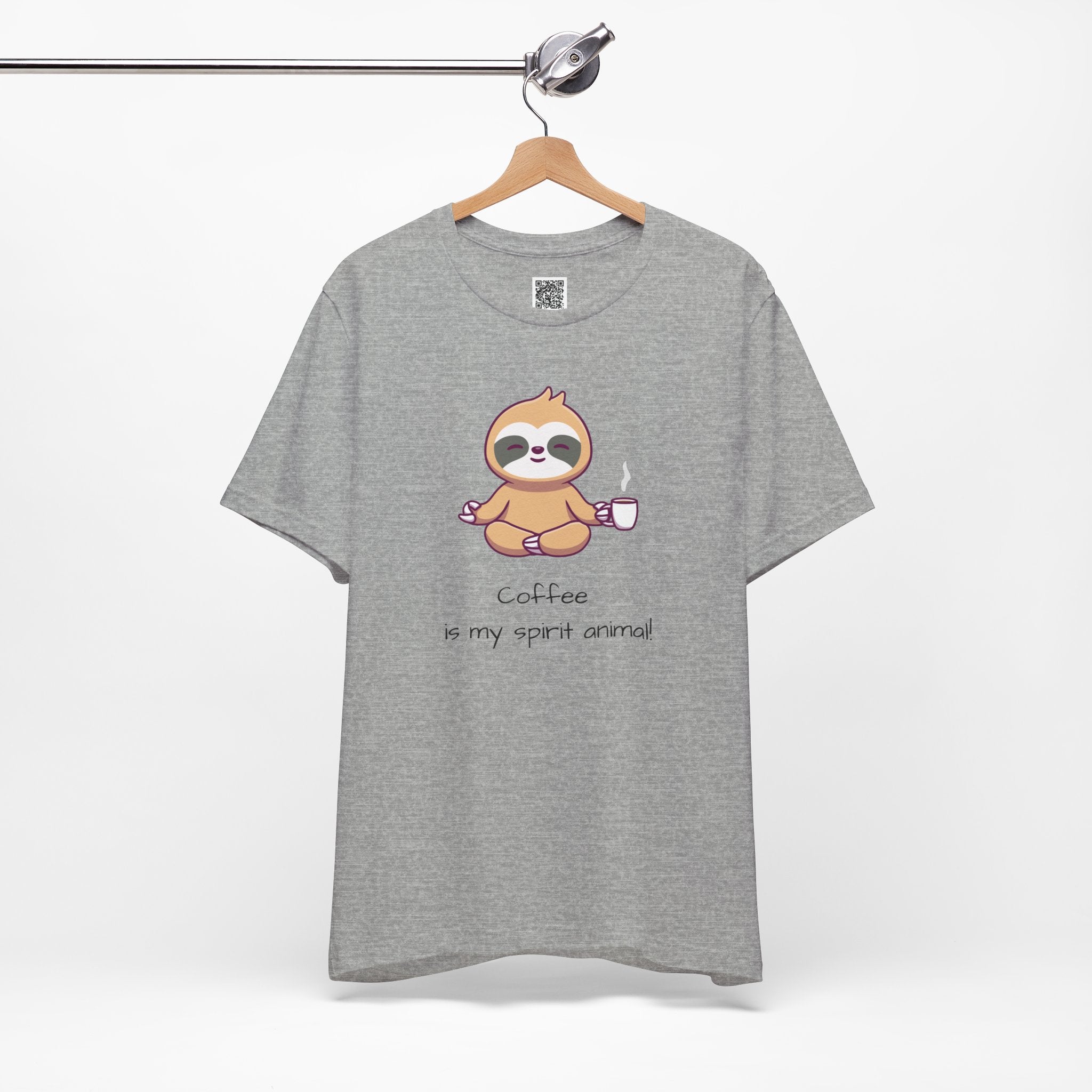 Zen Sloth Coffee T-Shirt – Meditating Sloth Tee for Relaxed Mornings & Mindful Vibes