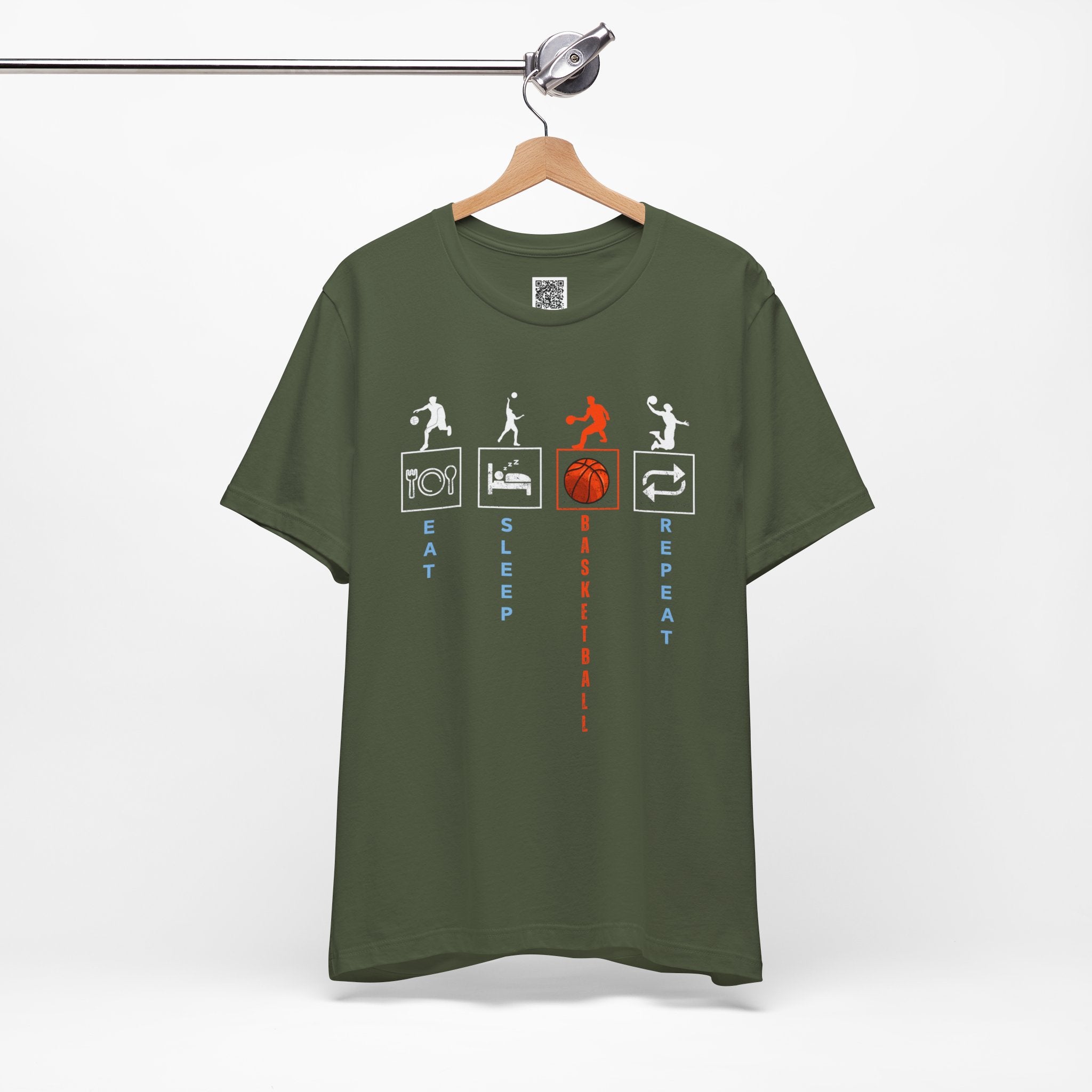 Eat Sleep Basketball Repeat T-Shirt – Hooper Lifestyle Tee for Players, Coaches & Fans