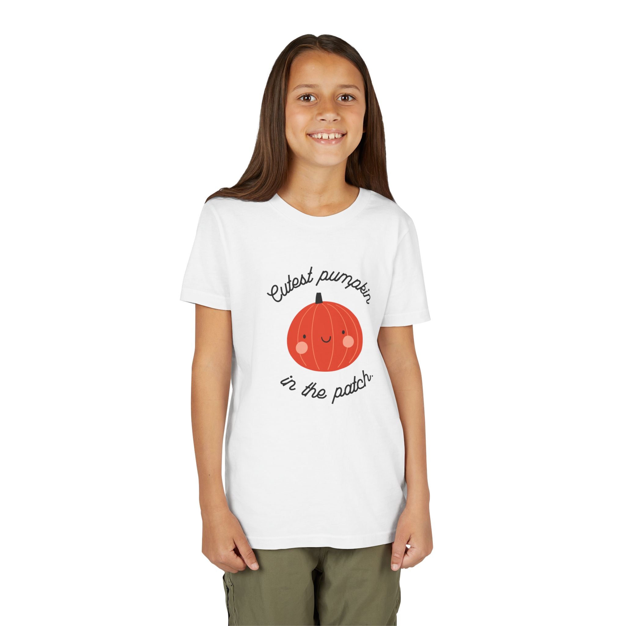 Cutest Pumpkin Youth Tee – Smiling Fall Halloween Graphic Tee
