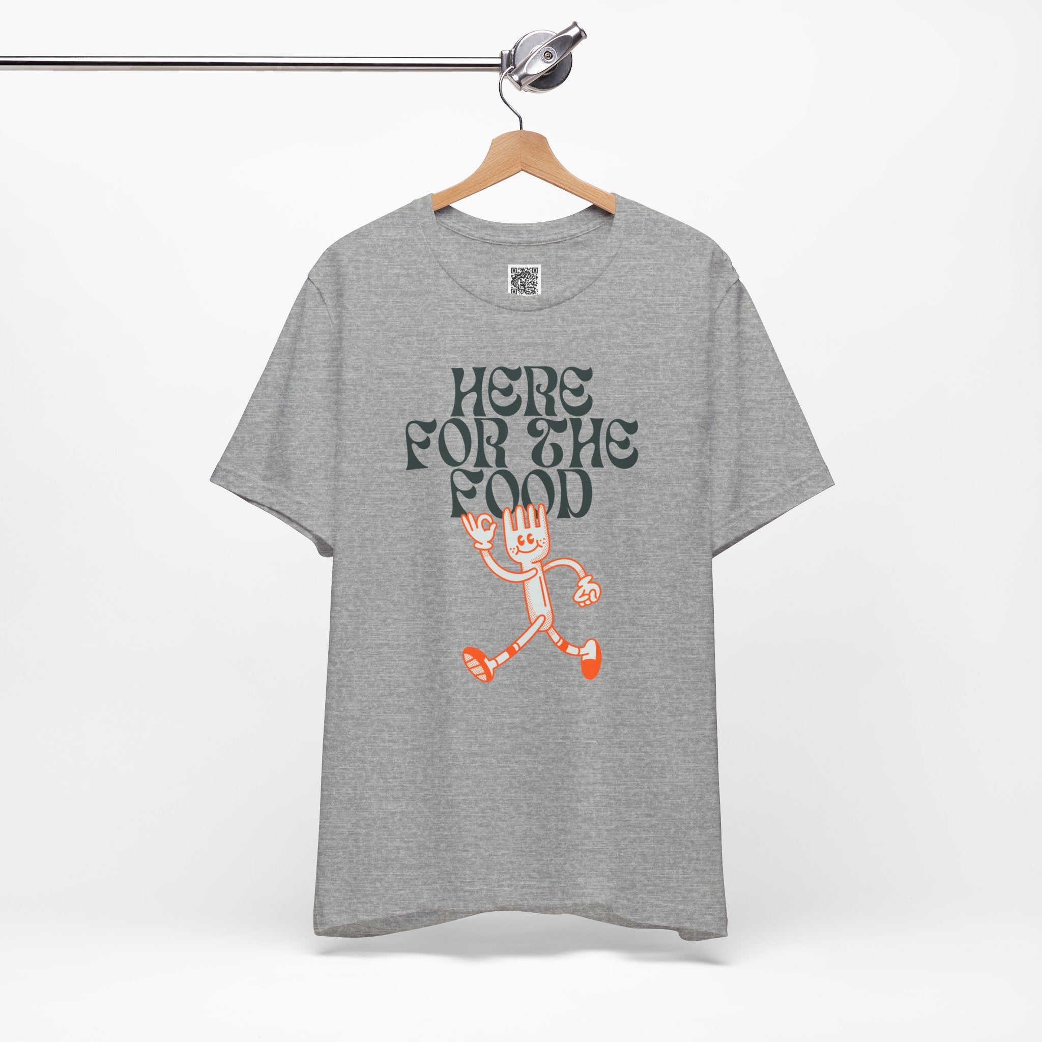 Here for the Food T-Shirt – Retro Funny Fork Character Thanksgiving Tee