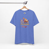 Hello Autumn T-Shirt – Cozy Fall Shirt with Books, Coffee & Leaves for Autumn Lovers