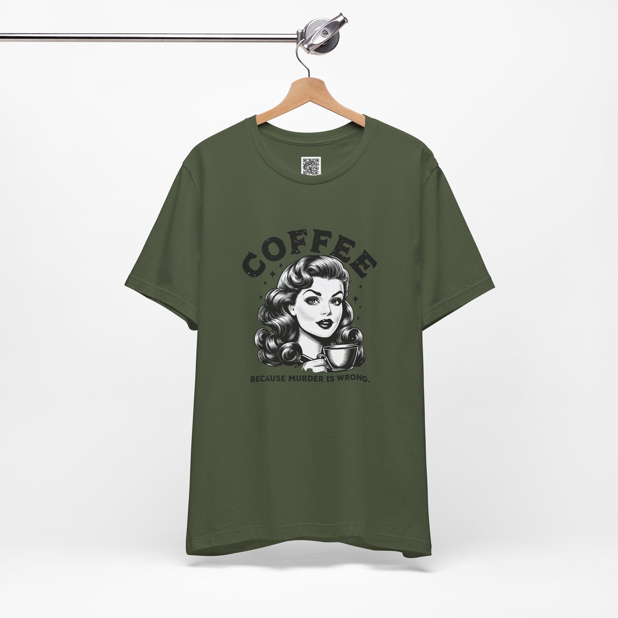 Coffee: Because Murder Is Wrong – Retro Dark Humor Design