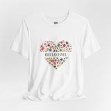 Hello Fall Leaf Heart Tee – Cozy Colors, Crisp Vibes