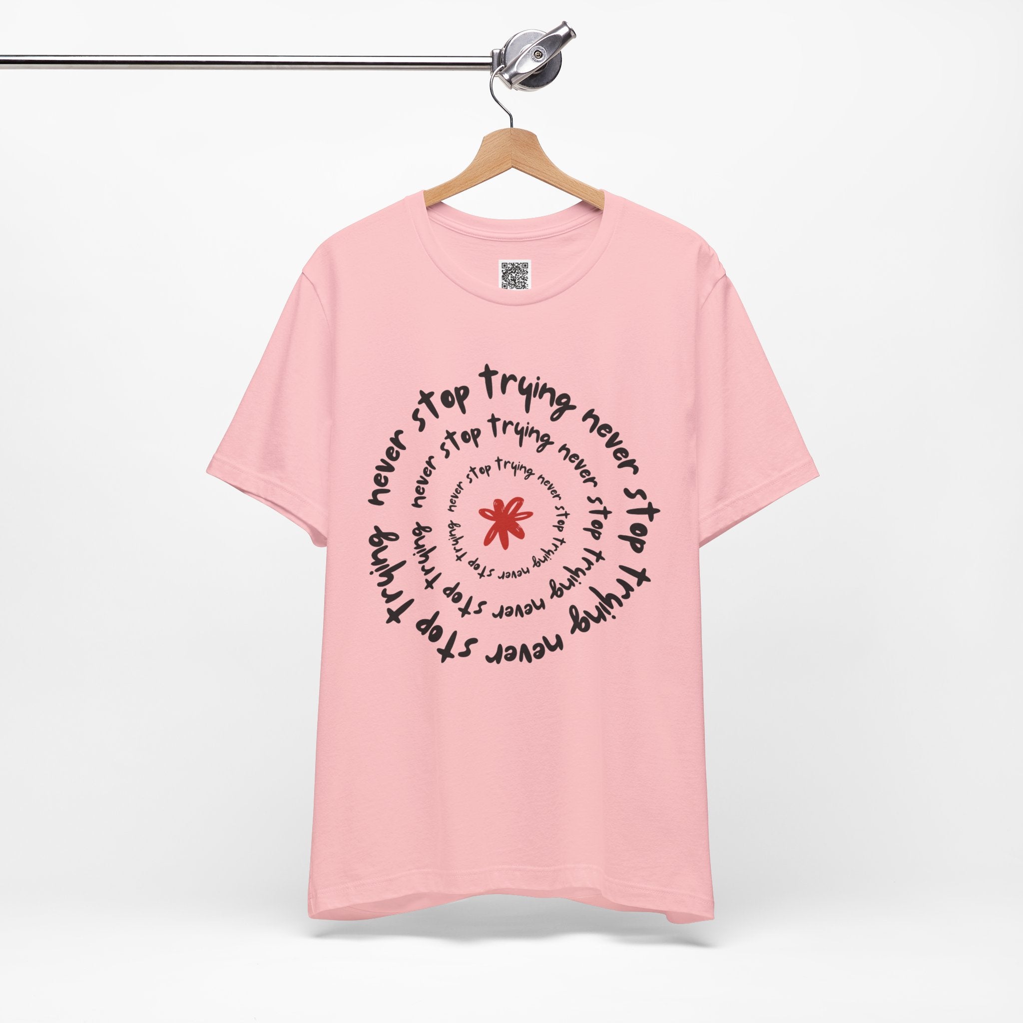 Never Stop Trying – Spiral Motivational Flower Design
