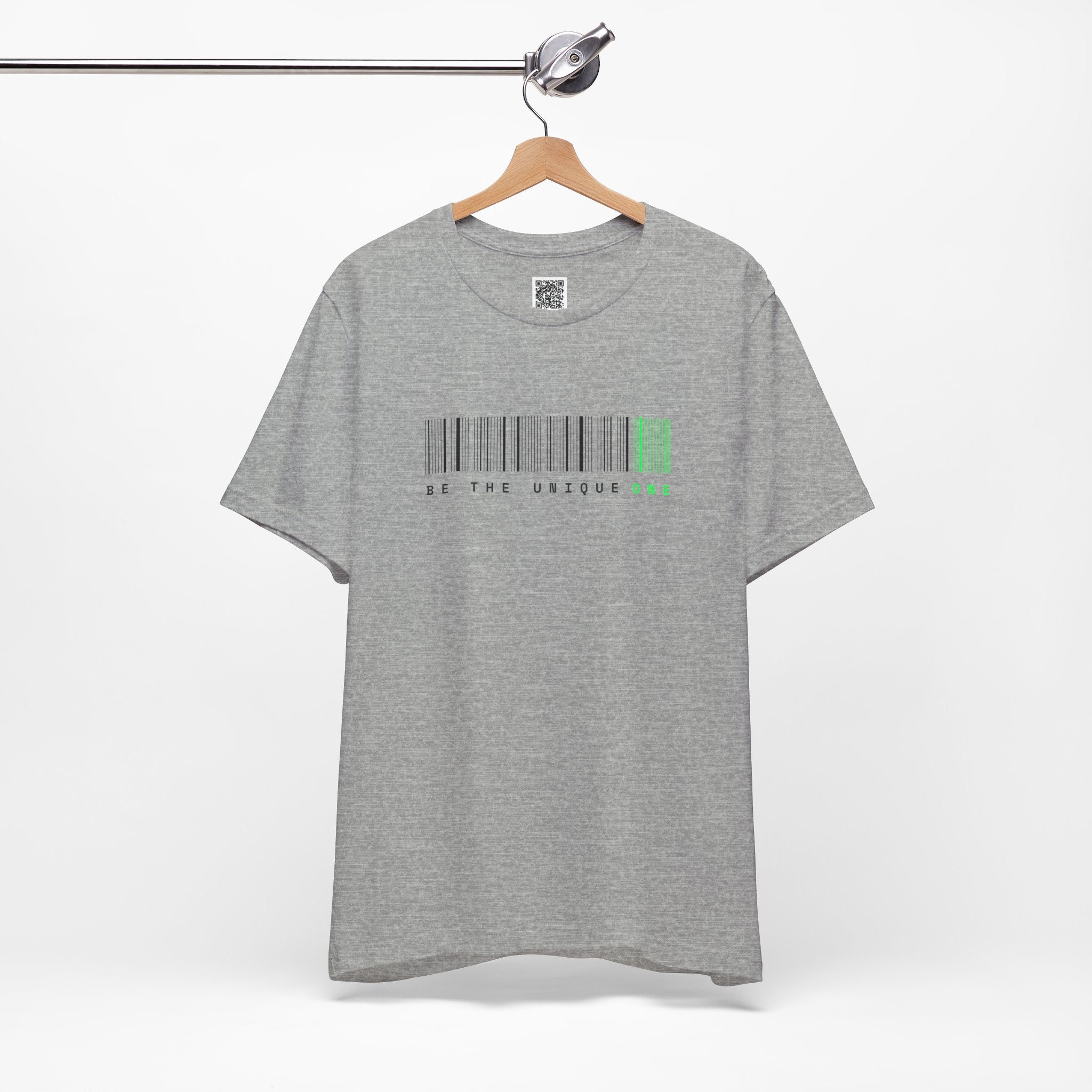 Be The Unique One T-Shirt – Minimalist Barcode Graphic Tee for Free Thinkers & Nonconformists