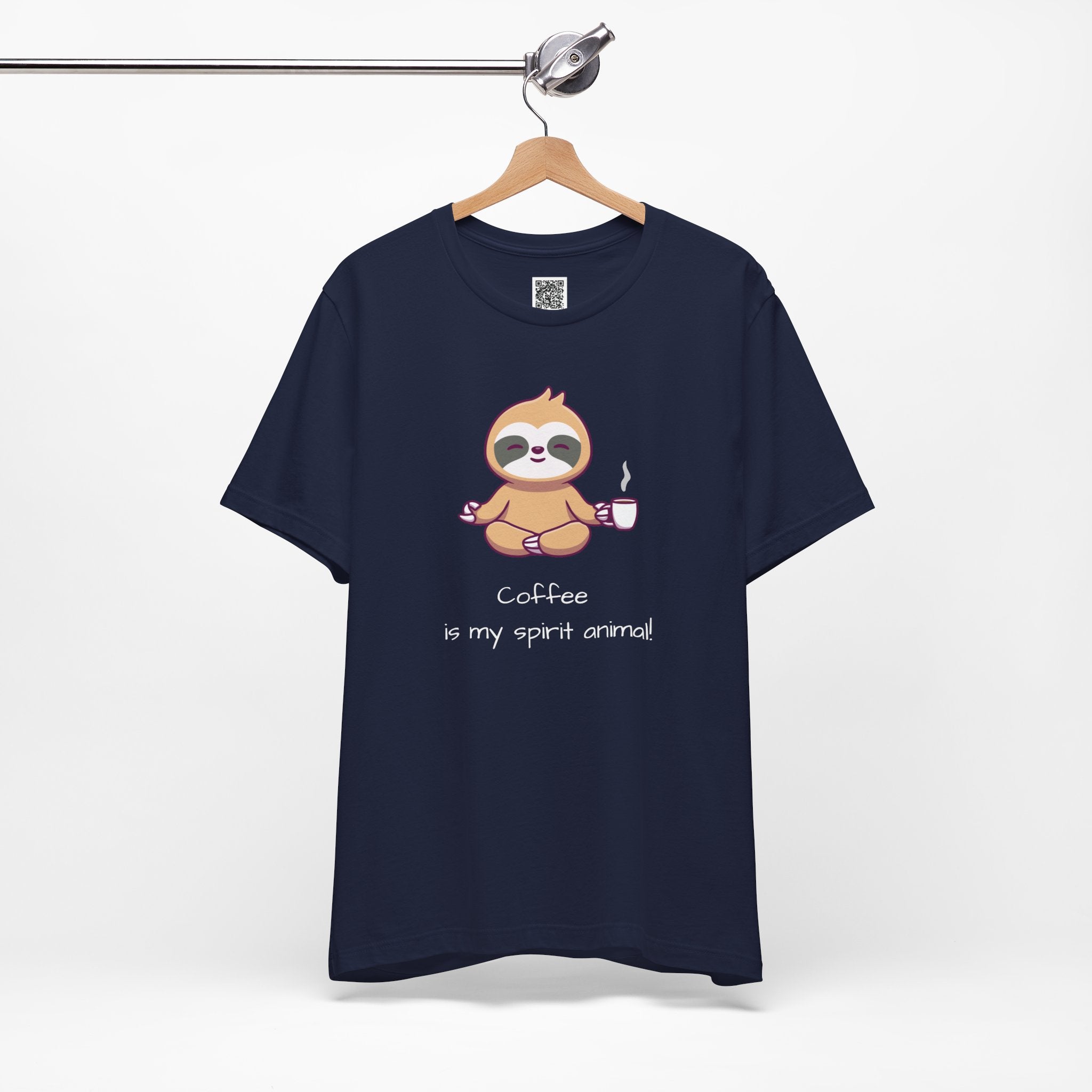 Zen Sloth Coffee T-Shirt – Meditating Sloth Tee for Relaxed Mornings & Mindful Vibes