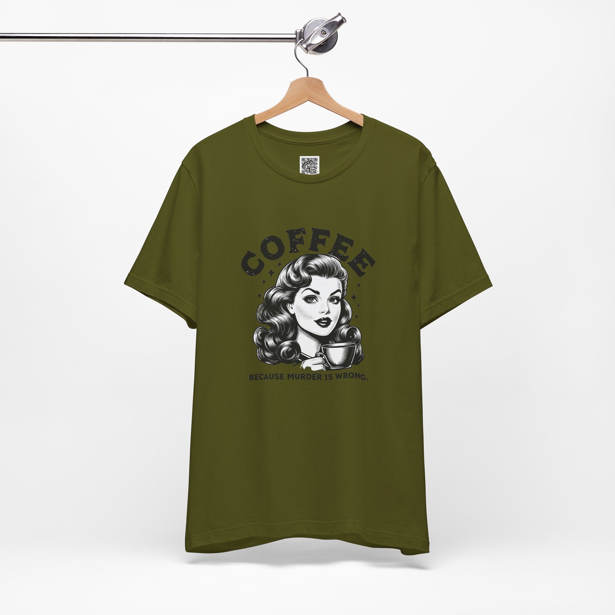 Coffee: Because Murder Is Wrong – Retro Dark Humor Design