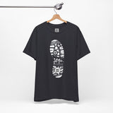 Get Out Hiking Bootprint T-Shirt – Outdoor Adventure Trail Tee with Mountain Wilderness Design