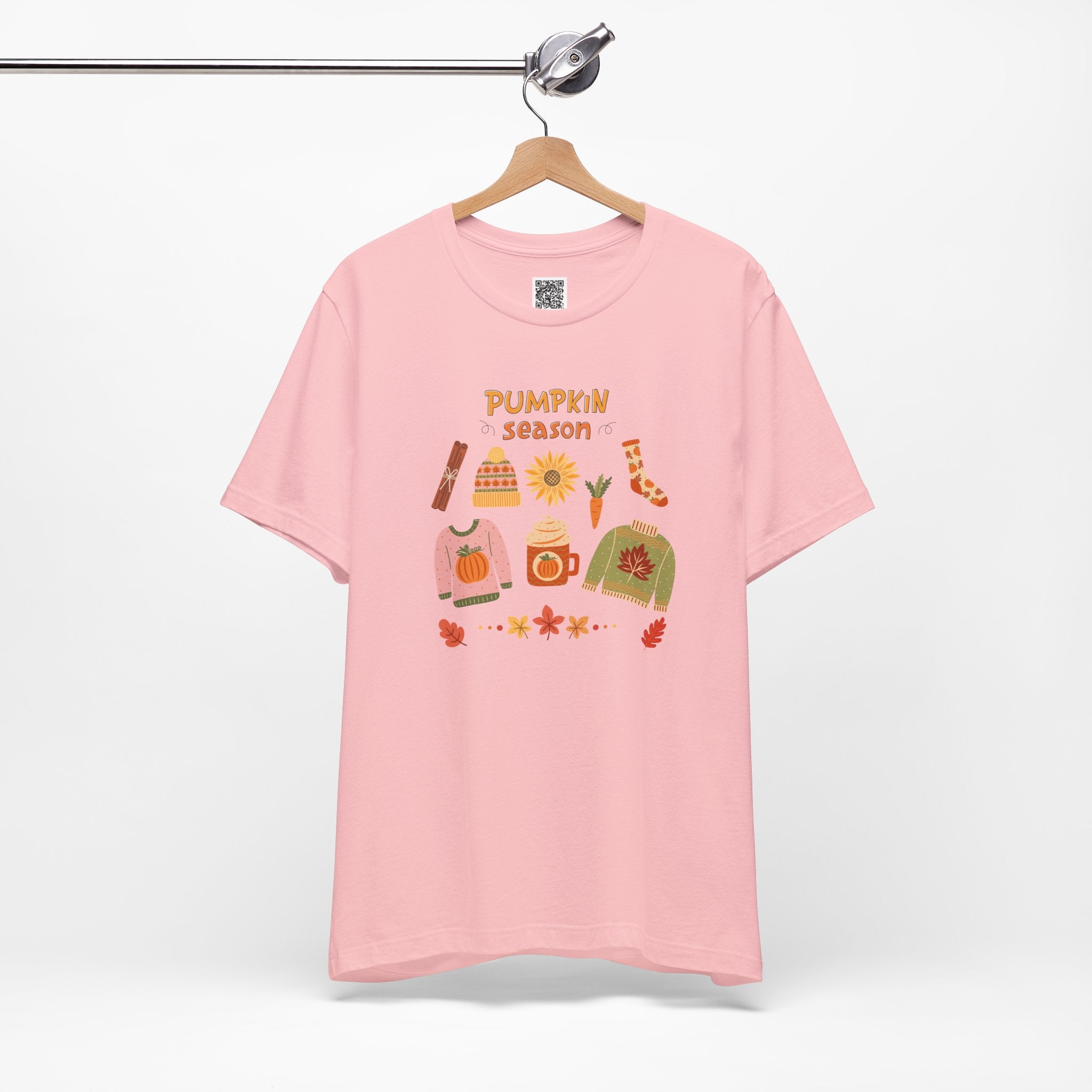 Pumpkin Season T-Shirt – Cozy Fall Graphic Tee with Autumn Sweaters, Latte, and Harvest Icons
